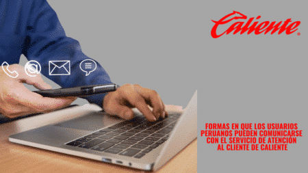 Formas en que los usuarios peruanos pueden comunicarse con el servicio de atención al cliente de Caliente